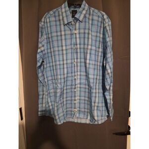 Tailorbyrd Collection Blue Plaid Button Down, Men's Large‎ Shirt, Long Sleeve